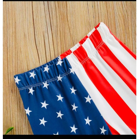 Toddler Girls Stars & Stripes Flare Leggings  2T - Picture 3 of 4